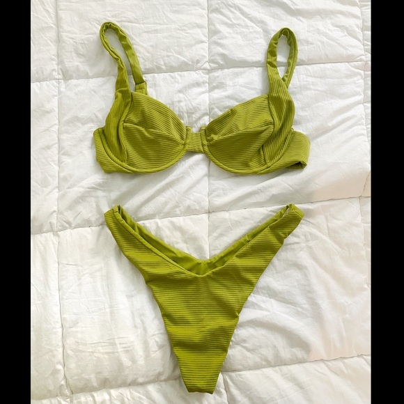 TJ SWIM Estelle pear bikini set top + bottoms XL - Picture 2 of 10